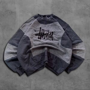 Vintage Oversized Stussy Crewneck Streetwear Rework Style Sweater